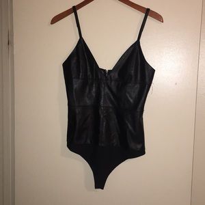Forever 21 faux leather bodysuit